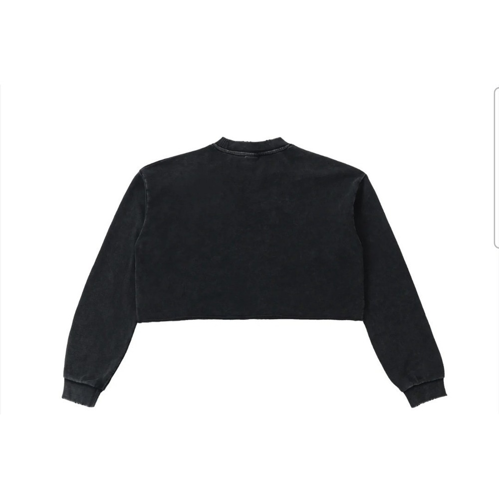 Selva / Negra Size M / L Santi Sweatshirt in Washed Black Cropped Heavyweight